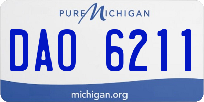 MI license plate DAO6211