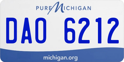 MI license plate DAO6212