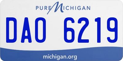 MI license plate DAO6219