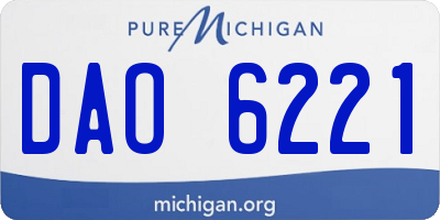 MI license plate DAO6221