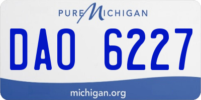 MI license plate DAO6227