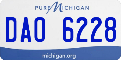 MI license plate DAO6228