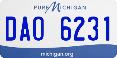 MI license plate DAO6231