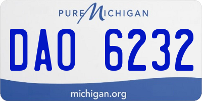 MI license plate DAO6232