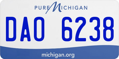 MI license plate DAO6238