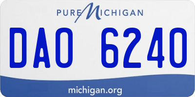 MI license plate DAO6240