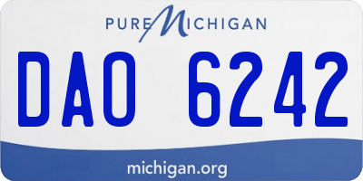 MI license plate DAO6242