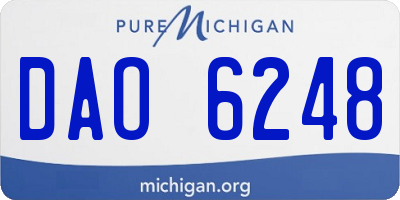 MI license plate DAO6248