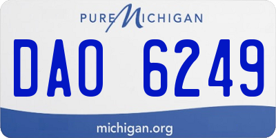 MI license plate DAO6249
