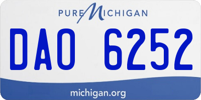 MI license plate DAO6252