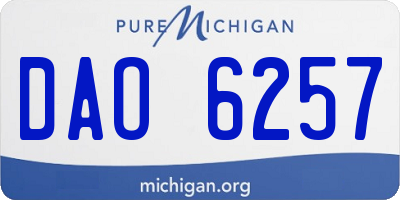 MI license plate DAO6257
