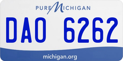 MI license plate DAO6262