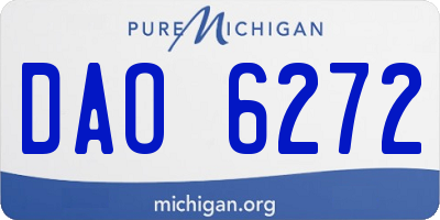 MI license plate DAO6272