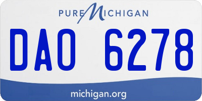 MI license plate DAO6278