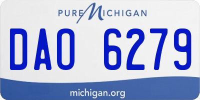MI license plate DAO6279