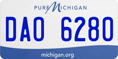MI license plate DAO6280