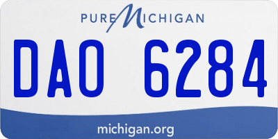 MI license plate DAO6284