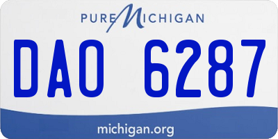 MI license plate DAO6287