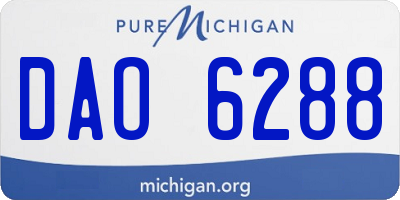 MI license plate DAO6288