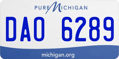 MI license plate DAO6289