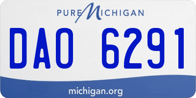 MI license plate DAO6291