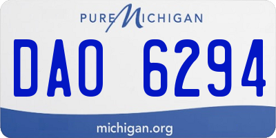 MI license plate DAO6294
