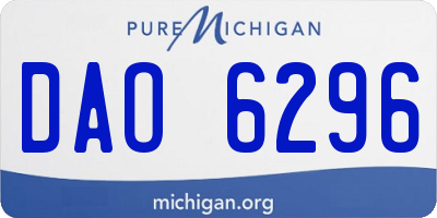 MI license plate DAO6296