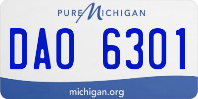 MI license plate DAO6301