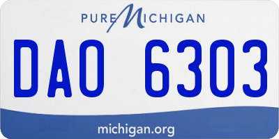 MI license plate DAO6303