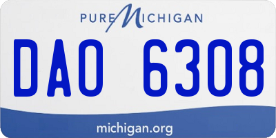 MI license plate DAO6308