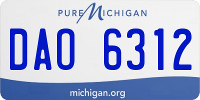 MI license plate DAO6312