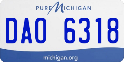 MI license plate DAO6318