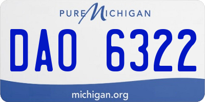 MI license plate DAO6322