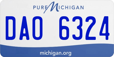 MI license plate DAO6324