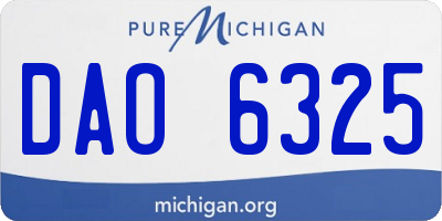 MI license plate DAO6325