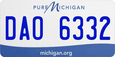 MI license plate DAO6332