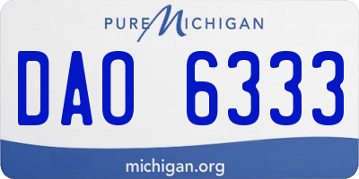 MI license plate DAO6333