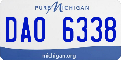 MI license plate DAO6338