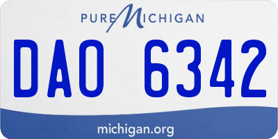 MI license plate DAO6342