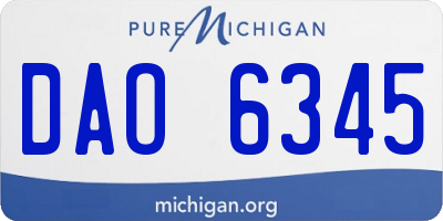 MI license plate DAO6345