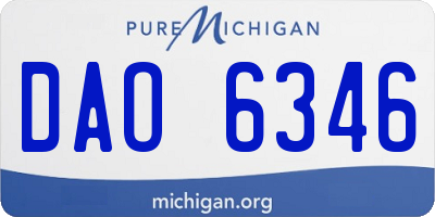 MI license plate DAO6346