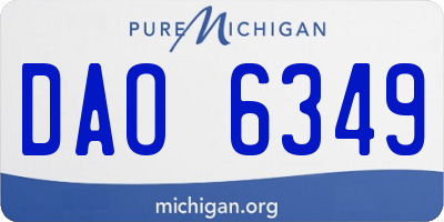MI license plate DAO6349
