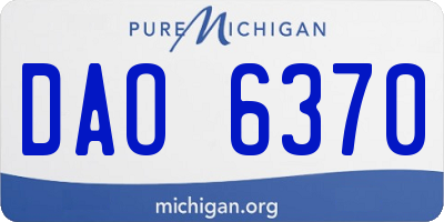 MI license plate DAO6370