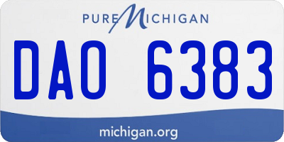 MI license plate DAO6383