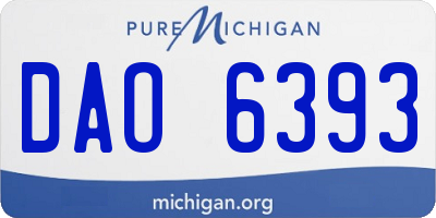MI license plate DAO6393