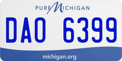 MI license plate DAO6399