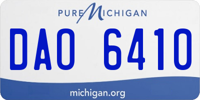 MI license plate DAO6410