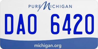 MI license plate DAO6420