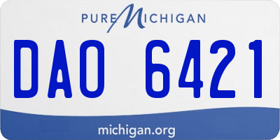 MI license plate DAO6421