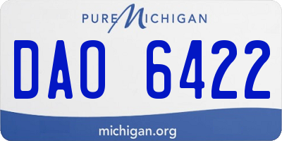 MI license plate DAO6422